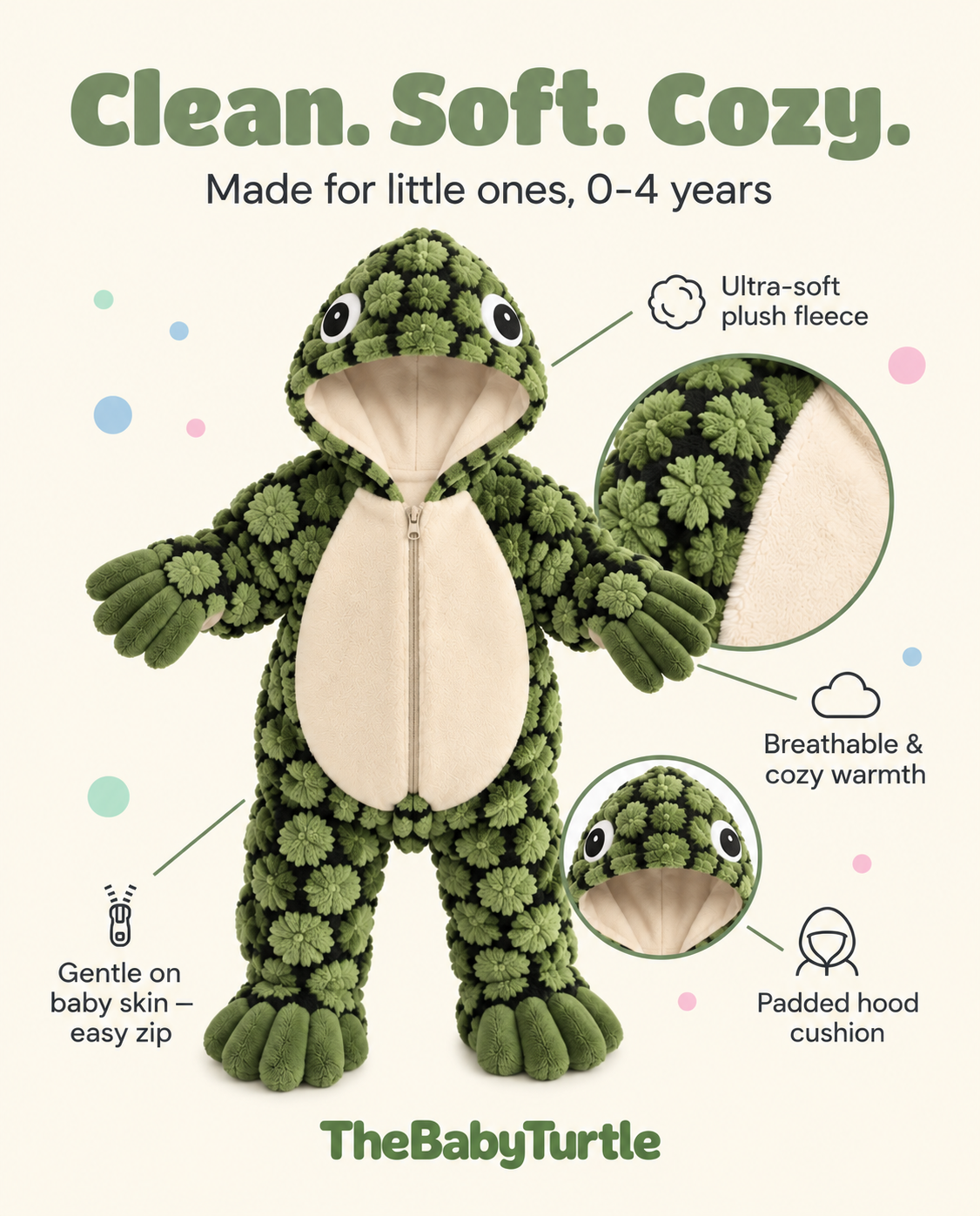 Little Turtle – Plush Baby Onesie